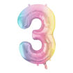 Picture of FOIL BALLOON NUMBER 3 PASTEL RAINBOW 34 INCH